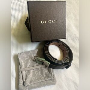 Gucci Black Leather Belt